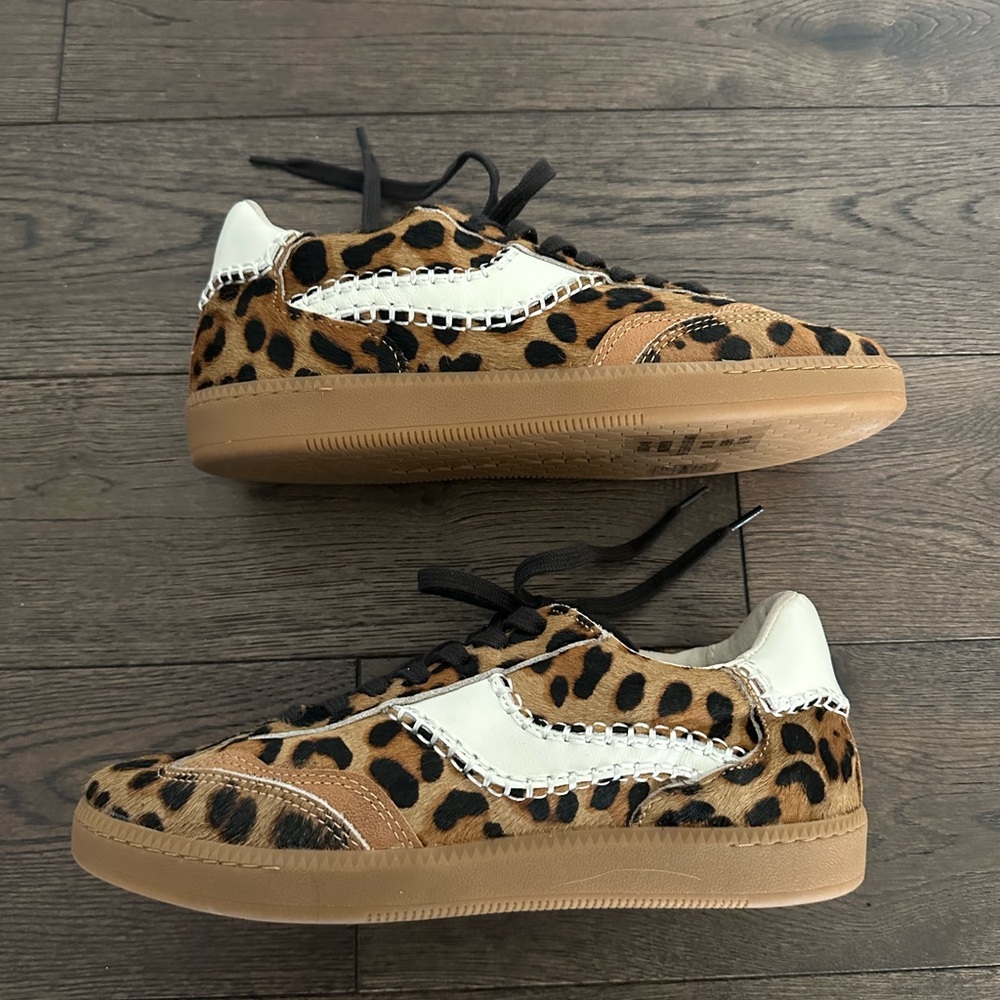 Dolce Vita Notice Stitch Genuine Calf Hair Leopard Sneakers
